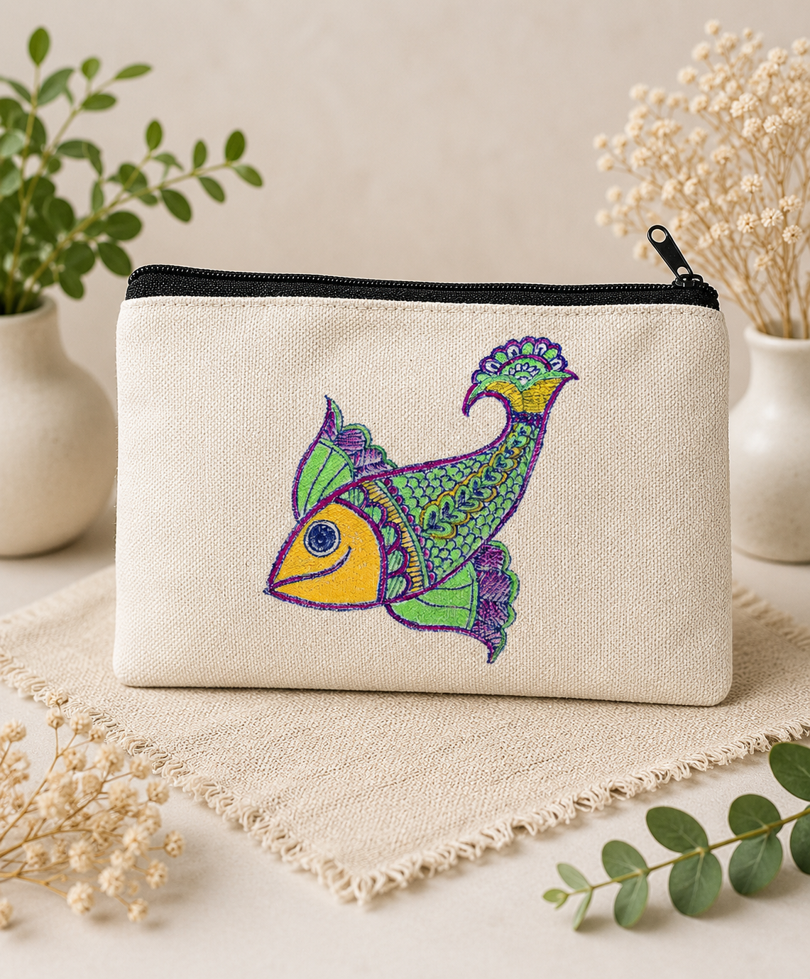 Whimsical fish pouch