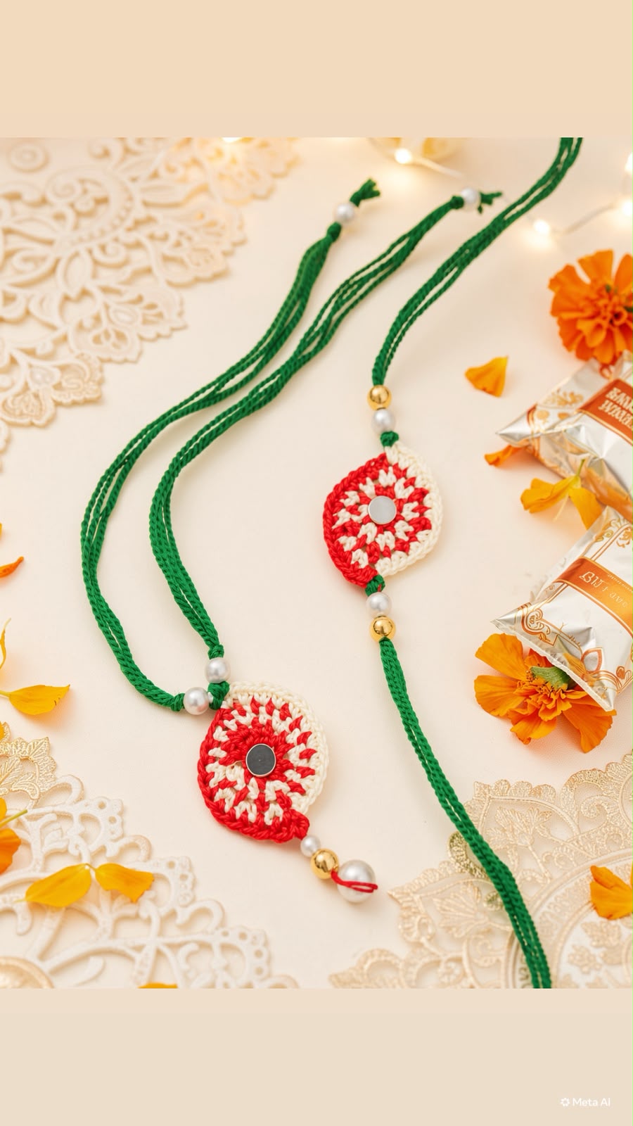 Handmade Crochet Rakhi Set
