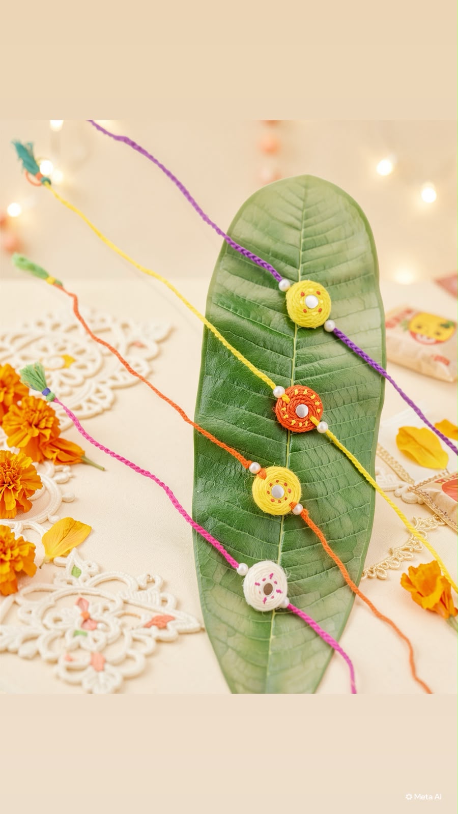 Traditional Thread-Wound Mirror Rakhi