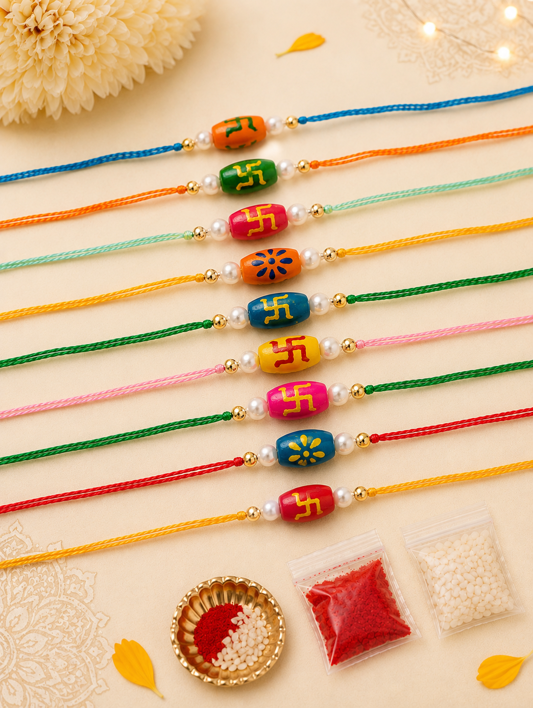 Handmade Traditional Beaded Rakhi